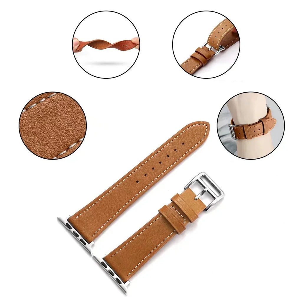 Bracelet de remplacement pour Apple Watch en cuir pour femme et pour homme