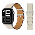 Bracelet de remplacement pour Apple Watch en cuir pour femme et pour homme blanc