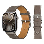 Bracelet de remplacement pour Apple Watch en cuir pour femme et pour homme gris