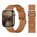 Bracelet de remplacement pour Apple Watch en cuir pour femme et pour homme marron
