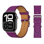 Bracelet de remplacement pour Apple Watch en cuir pour femme et pour homme violet