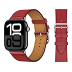Bracelet de remplacement pour Apple Watch en cuir pour femme et pour homme rouge
