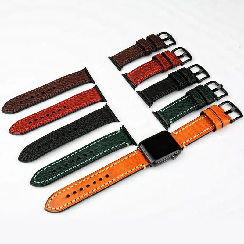 Bracelet de remplacement pour Apple Watch en cuir vieilli