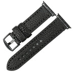 Bracelet de remplacement pour Apple Watch en cuir vieilli noir