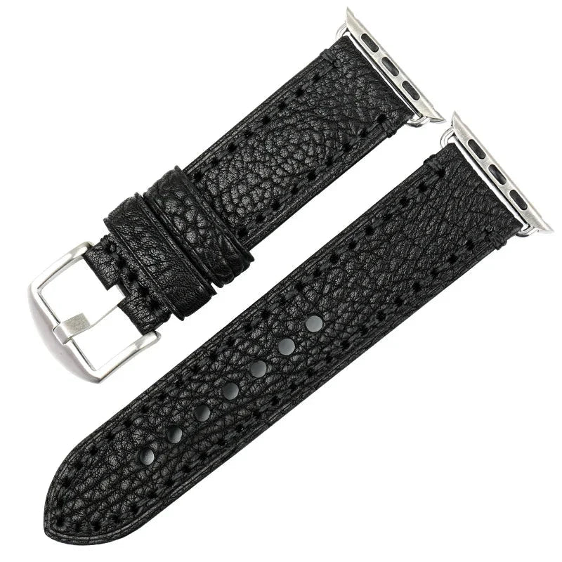 Bracelet de remplacement pour Apple Watch en cuir vieilli noir