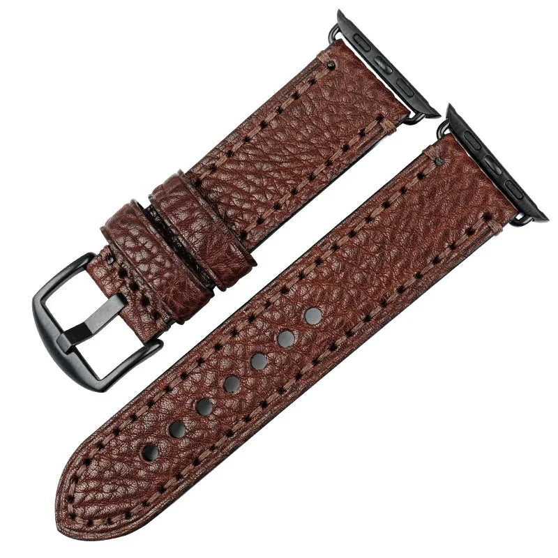 Bracelet de remplacement pour Apple Watch en cuir vieilli marron