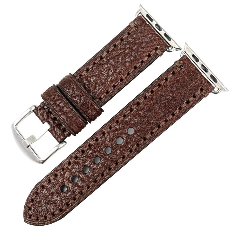 Bracelet de remplacement pour Apple Watch en cuir vieilli marron