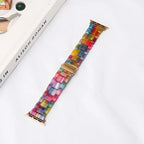 Bracelet de remplacement pour Apple Watch en résine arc en ciel