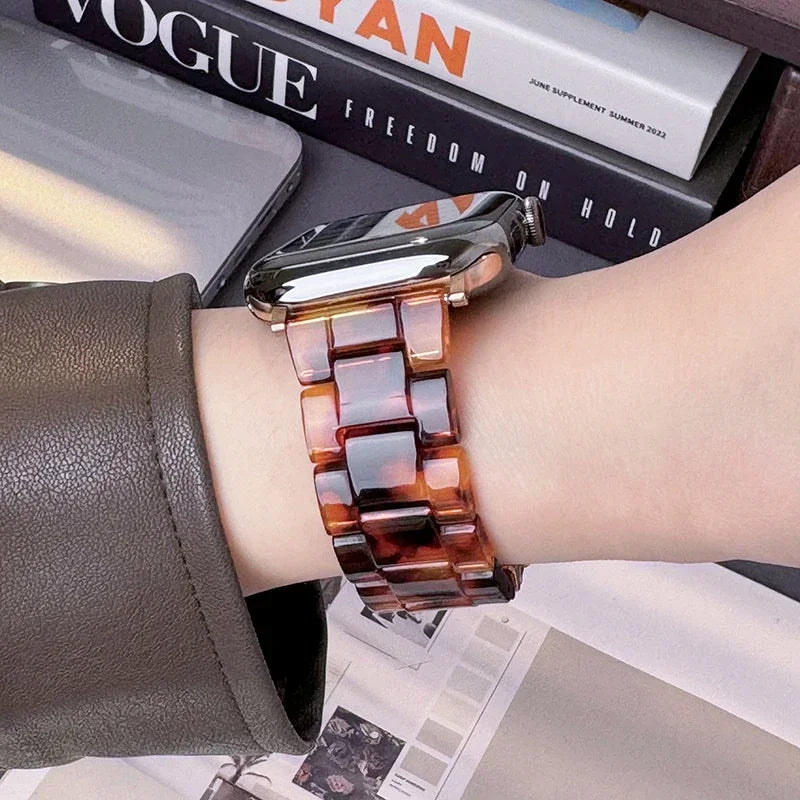 Bracelet de remplacement pour Apple Watch en résine marron