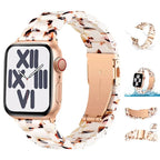 Bracelet de remplacement pour Apple Watch en résine blanc et marron