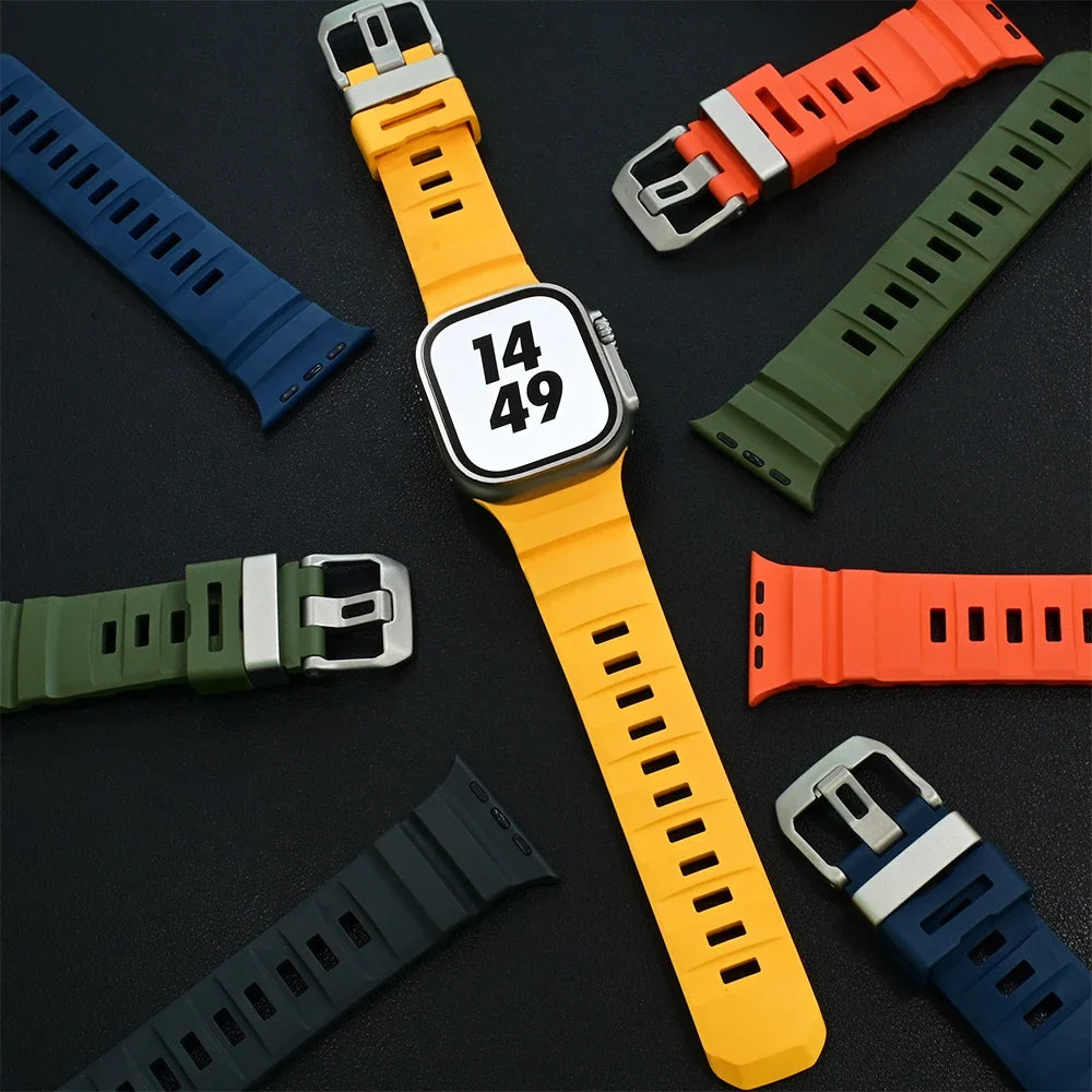 Bracelet de remplacement pour Apple Watch en silicone épais