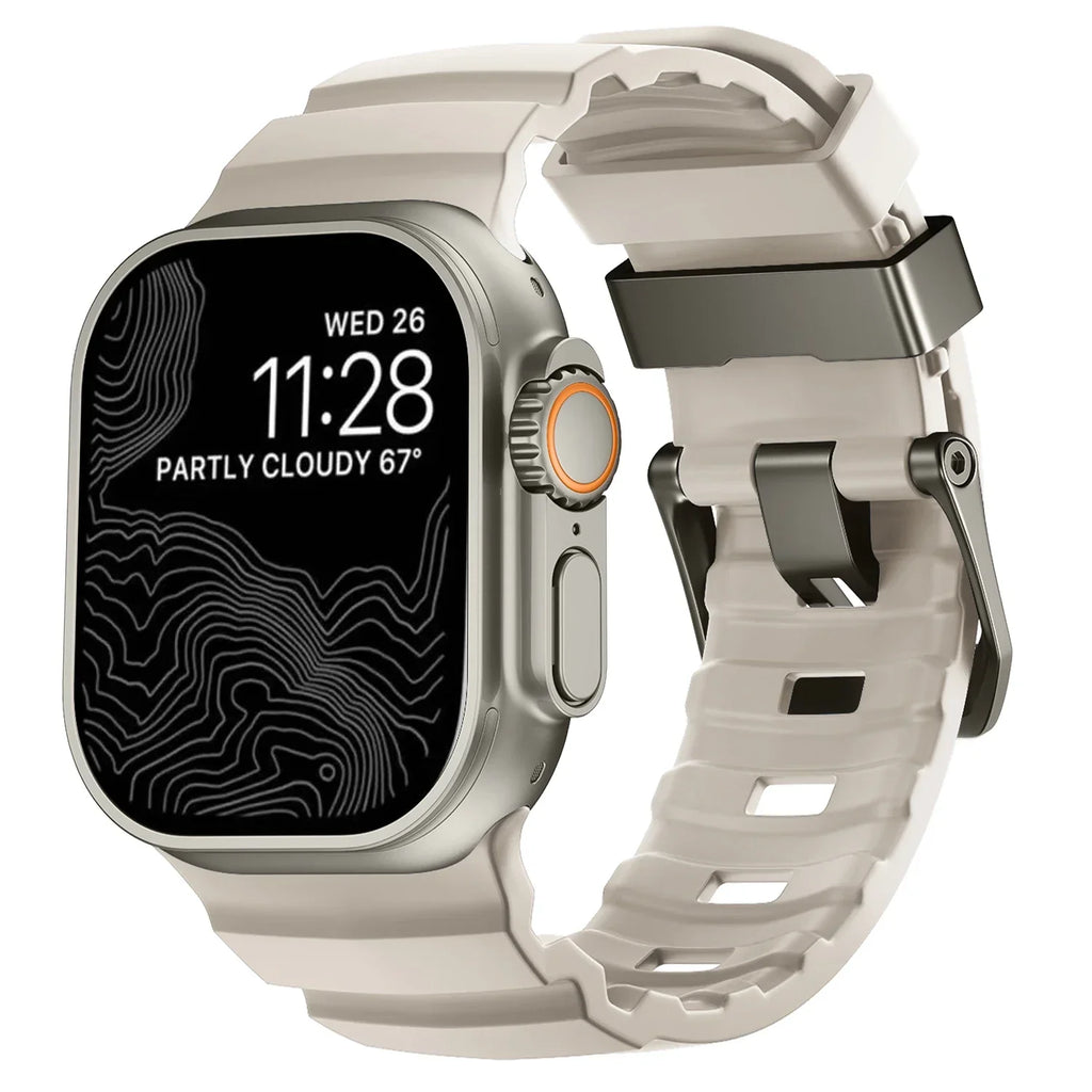 Bracelet de remplacement pour Apple Watch en silicone épais blanc