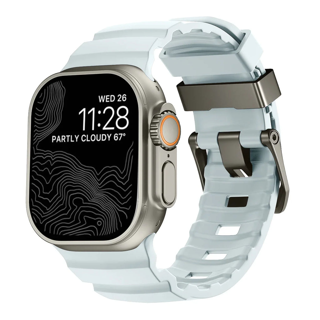 Bracelet de remplacement pour Apple Watch en silicone épais bleu