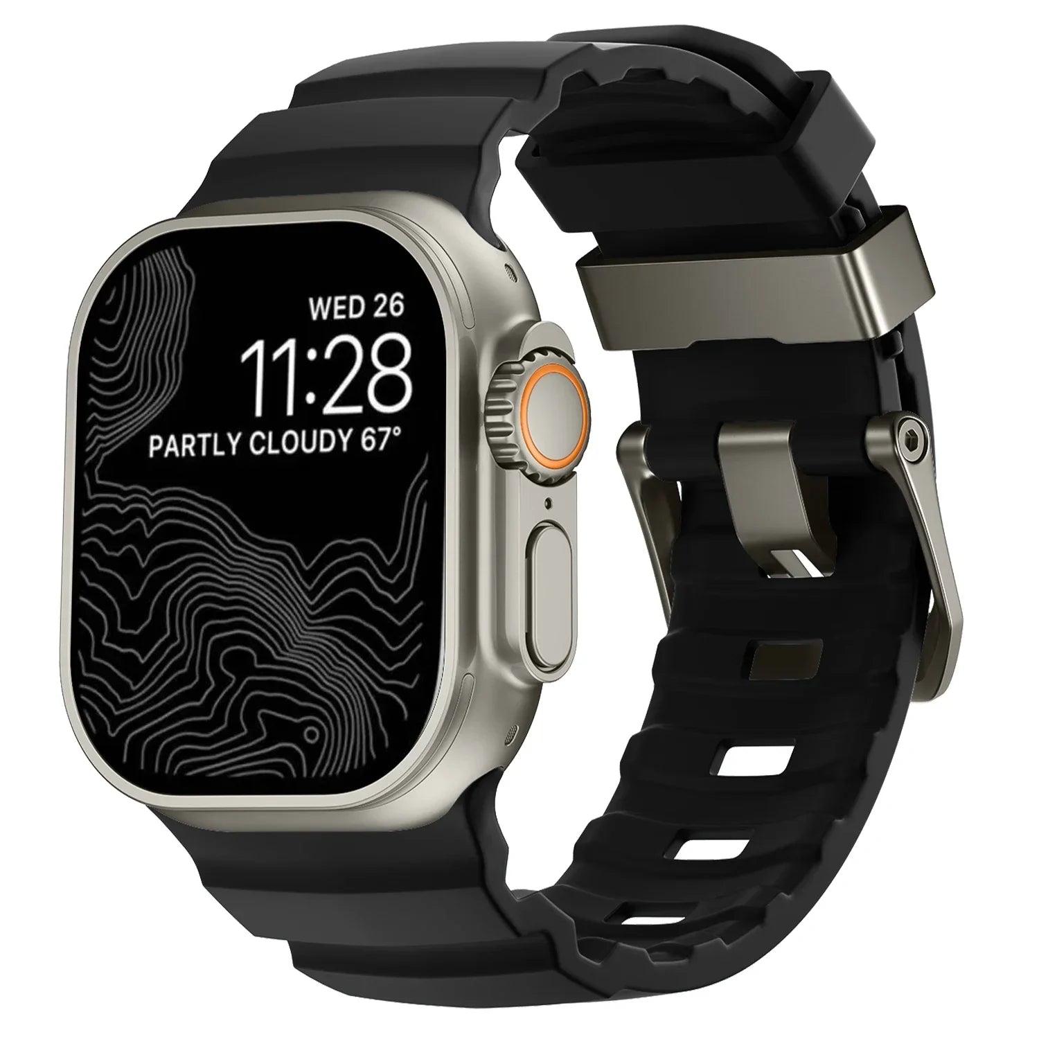 Bracelet de remplacement pour Apple Watch en silicone épais noir
