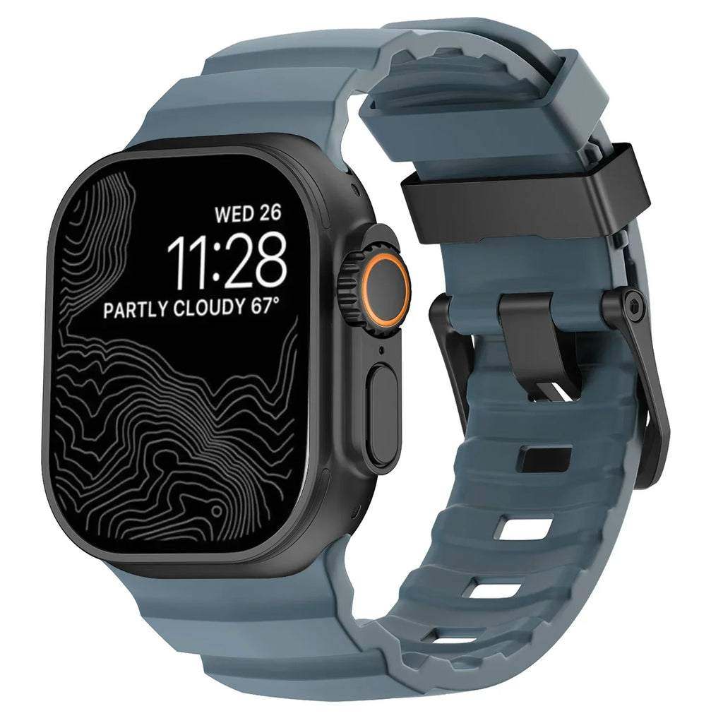 Bracelet de remplacement pour Apple Watch en silicone épais bleu