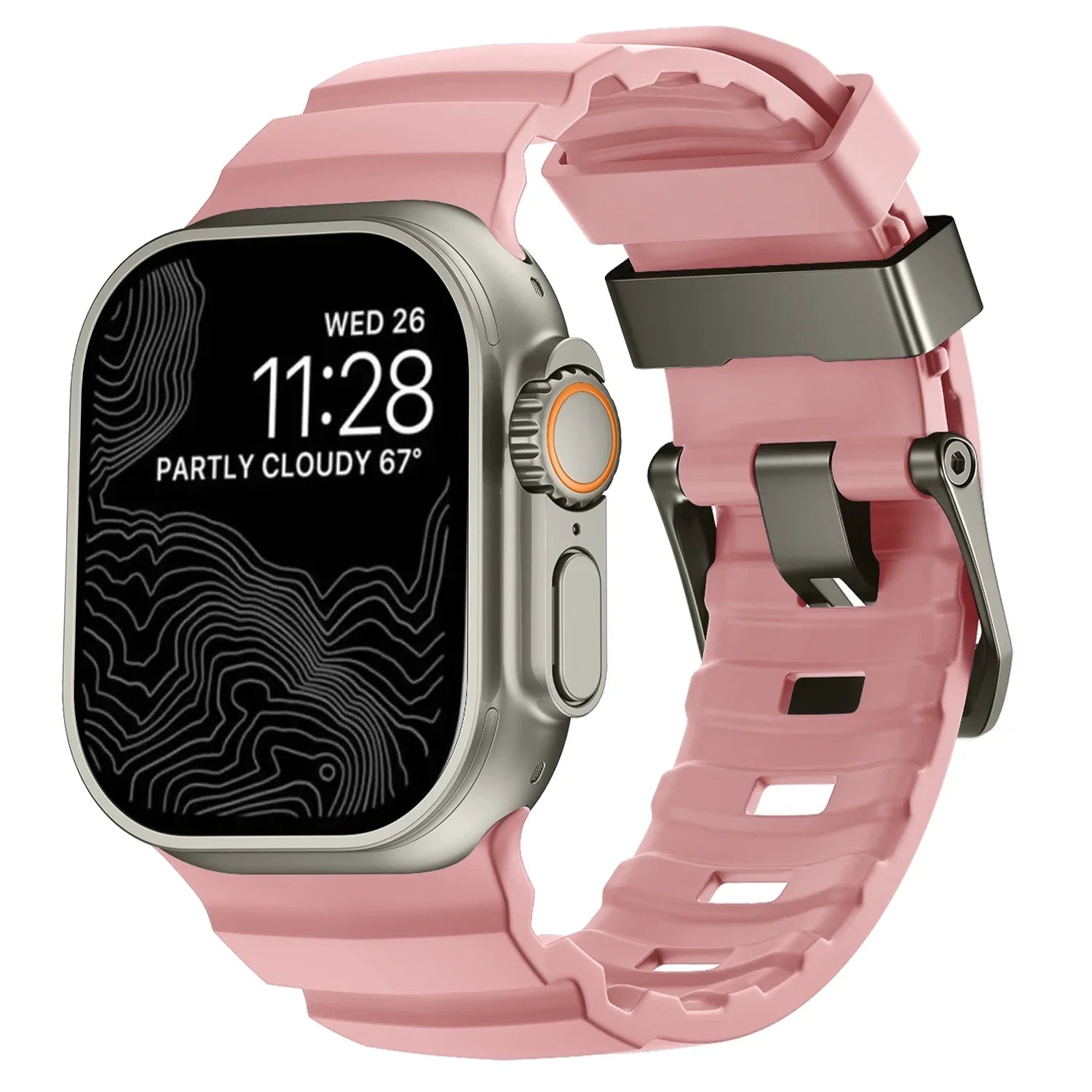 Bracelet de remplacement pour Apple Watch en silicone épais rose