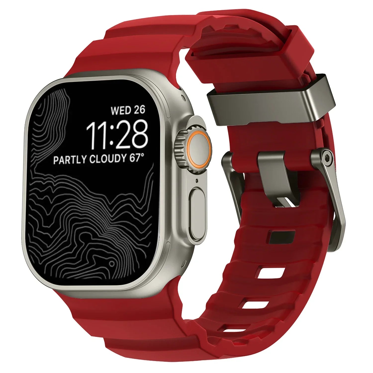 Bracelet de remplacement pour Apple Watch en silicone épais rouge