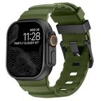 Bracelet de remplacement pour Apple Watch en silicone épais vert