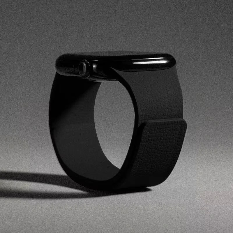 Bracelet de remplacement pour Apple Watch en silicone magnétique noir