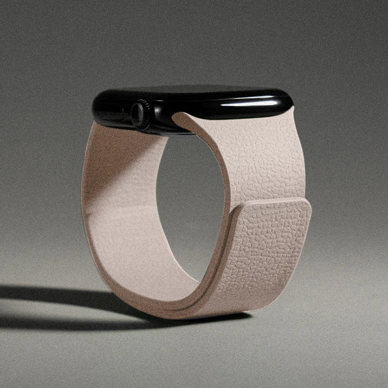 Bracelet de remplacement pour Apple Watch en silicone magnétique beige