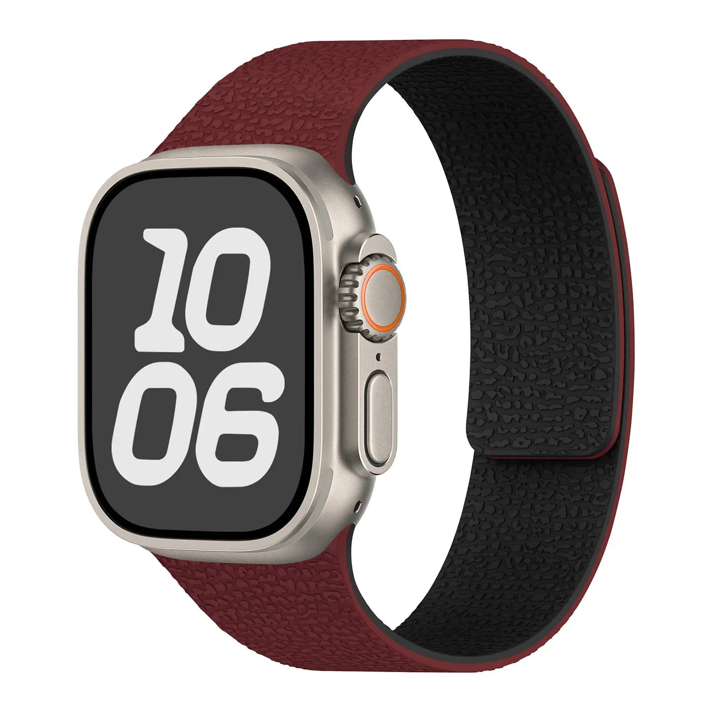 Bracelet de remplacement pour Apple Watch en silicone magnétique rouge noir