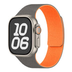 Bracelet de remplacement pour Apple Watch en silicone magnétique gris orange