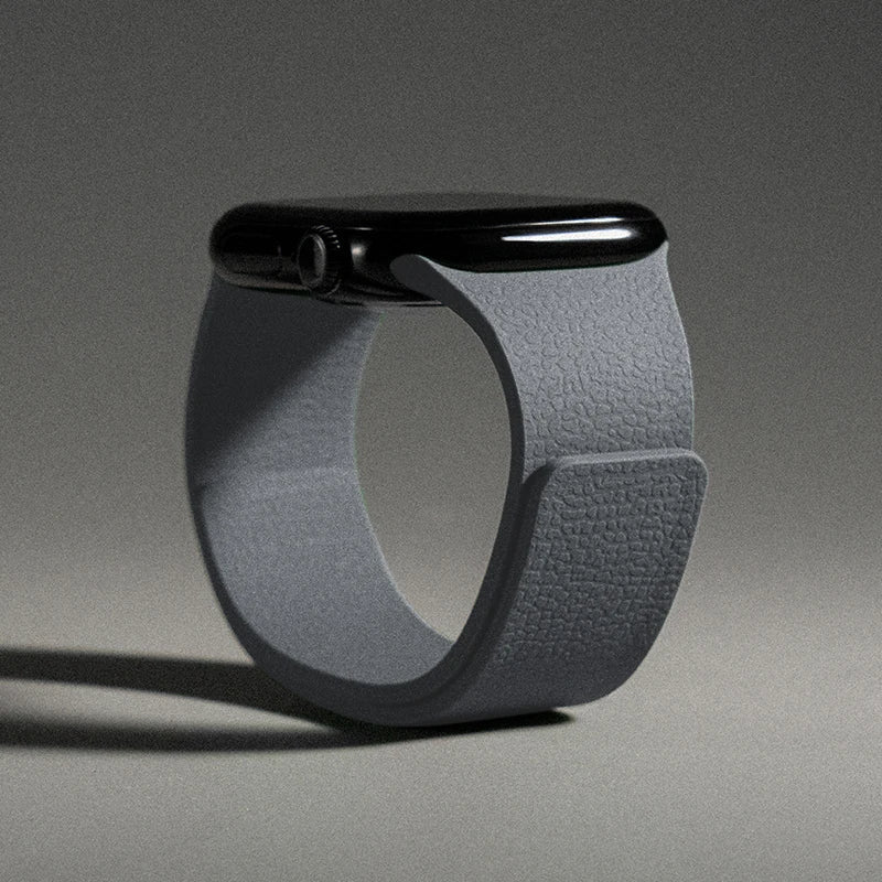 Bracelet de remplacement pour Apple Watch en silicone magnétique gris