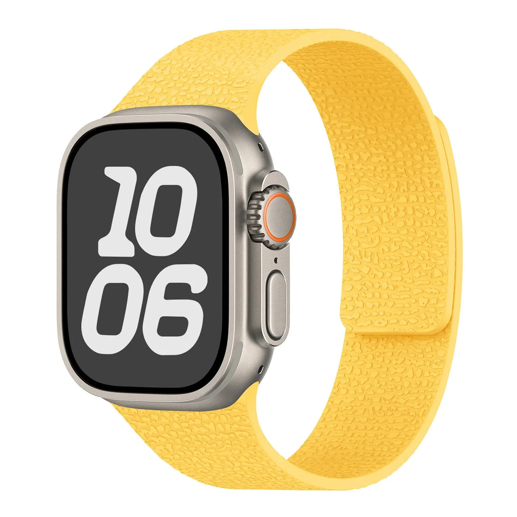 Bracelet de remplacement pour Apple Watch en silicone magnétique jaune