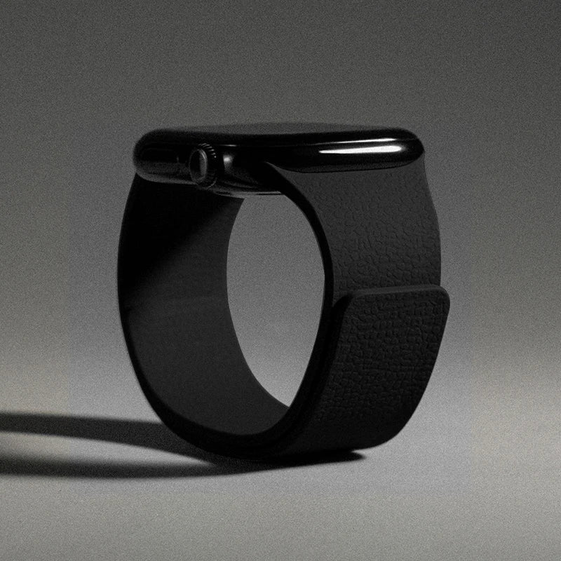 Bracelet de remplacement pour Apple Watch en silicone magnétique noir