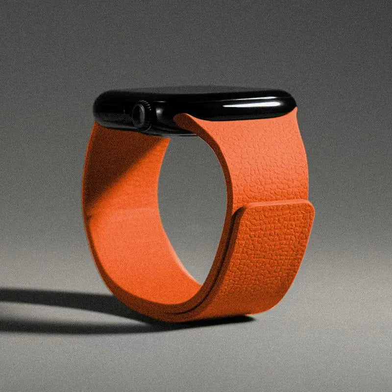 Bracelet de remplacement pour Apple Watch en silicone magnétique orange