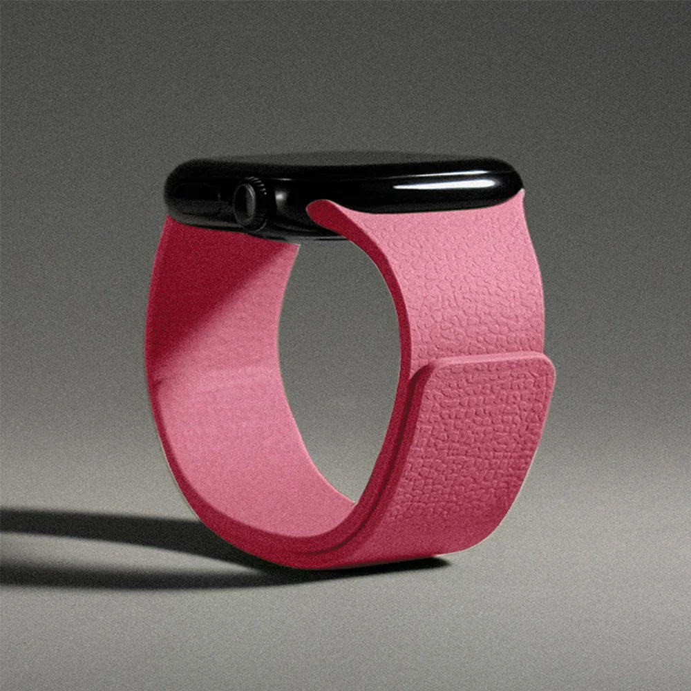 Bracelet de remplacement pour Apple Watch en silicone magnétique rose