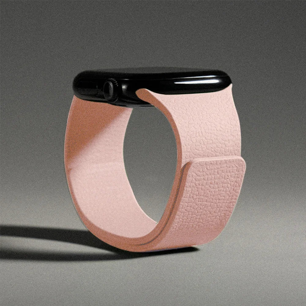 Bracelet de remplacement pour Apple Watch en silicone magnétique rose