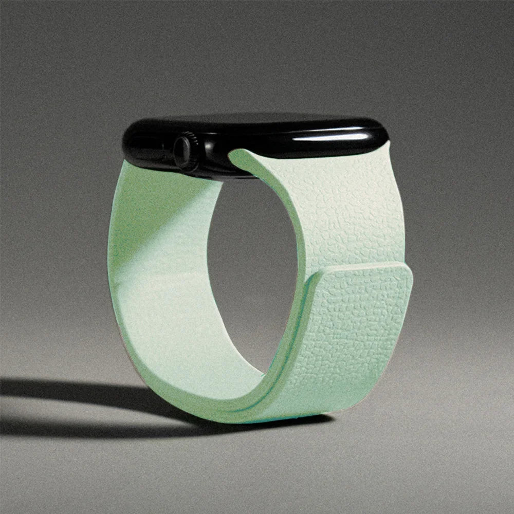 Bracelet de remplacement pour Apple Watch en silicone magnétique vert menthe
