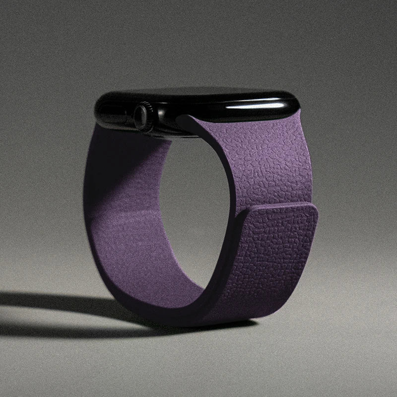 Bracelet de remplacement pour Apple Watch en silicone magnétique violet