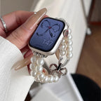 Bracelet de remplacement pour Apple Watch en strass et perles blanc