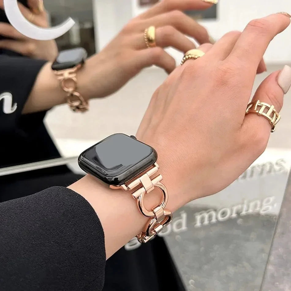 Bracelet de remplacement pour Apple Watch pour femme or rose