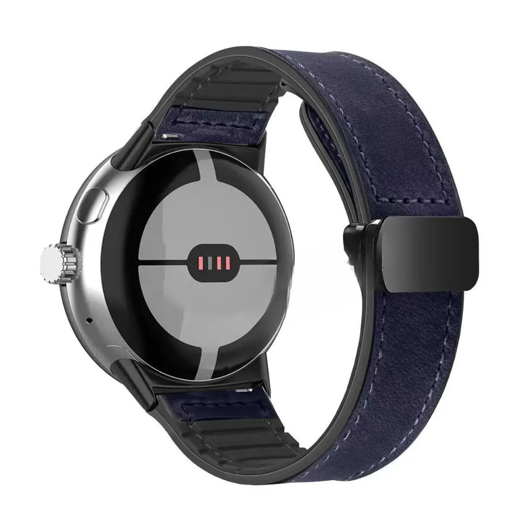 Bracelet de remplacement pour Google Pixel Watch en cuir bleu