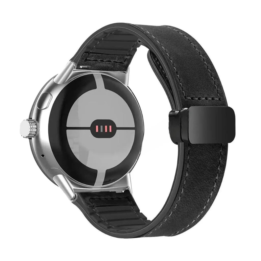 Bracelet de remplacement pour Google Pixel Watch en cuir noir