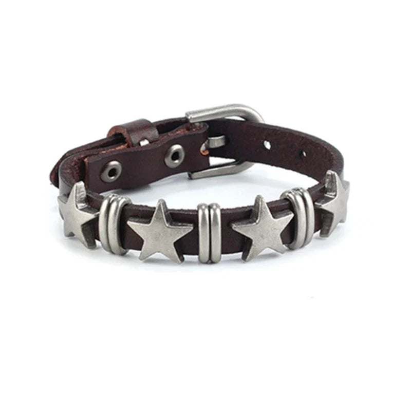 Vintage Style Bracelet with Brown Stars