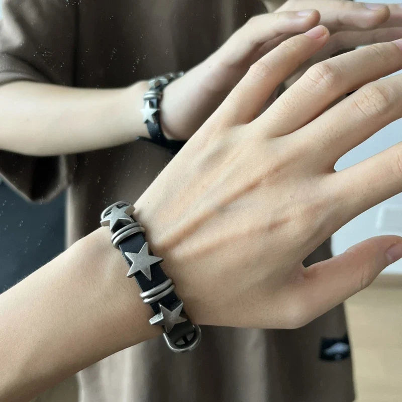 Vintage Style Bracelet with Black Stars