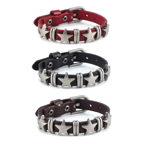 Bracelet de Style Vintage avec Etoiles rouge