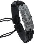 Bracelet des Flots en Cuir Ancre