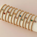 Bracelet doré avec pierre de naissance pour femme janvier
