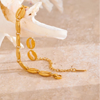 Bracelet doré coquillage cauri