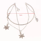 Bracelet Double avec Flocons de Neige en Cristal