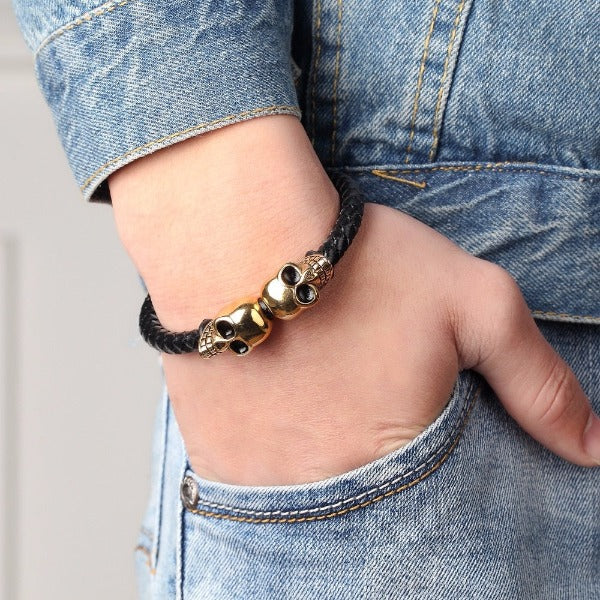 Double Skull Head Bracelet