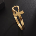 Egyptian bracelet for women in the shape of a gold Ankh cross