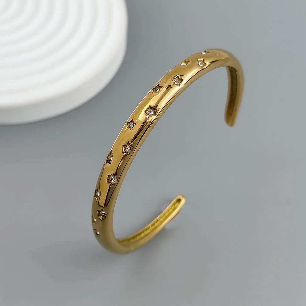 Elegant Bracelet with Gold Starry Skies