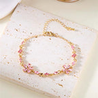 Elegant Bracelet with Pink Flowers