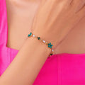 Elegant Bracelet with Green Flowers